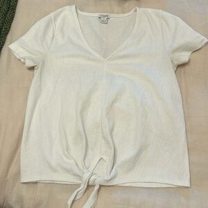 J. Crew Knotted White Tee